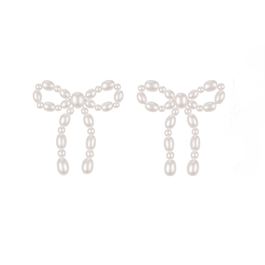 pearl bow earrings