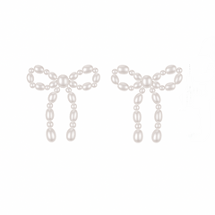 pearl bow earrings